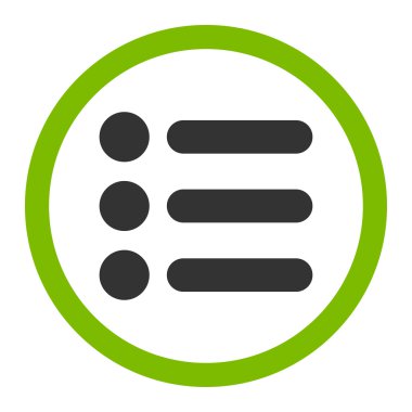 Items flat eco green and gray colors rounded vector icon