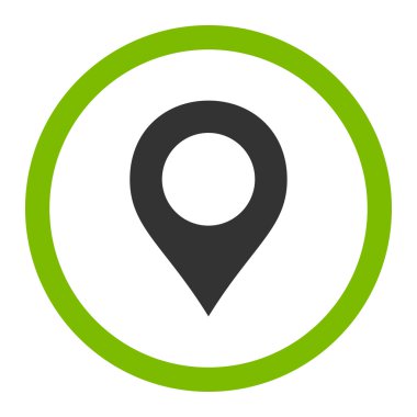Map Marker flat eco green and gray colors rounded vector icon