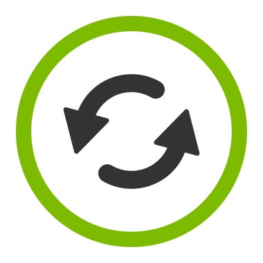 Refresh Ccw flat eco green and gray colors rounded vector icon