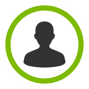 User flat eco green and gray colors rounded vector icon
