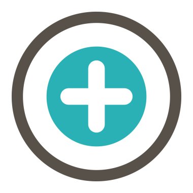 Create flat grey and cyan colors rounded vector icon
