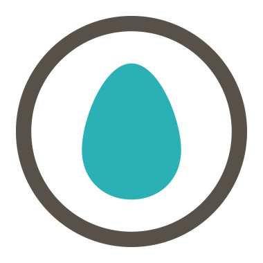 Egg flat grey and cyan colors rounded vector icon