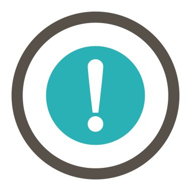 Problemli düz gri ve cyan renkleri yuvarlanmış vektör simgesi