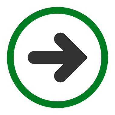 Arrow Right flat green and gray colors rounded vector icon