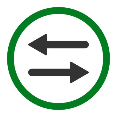 Arrows Exchange flat green and gray colors rounded vector icon