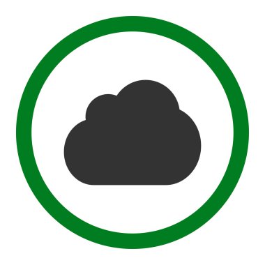 Cloud flat green and gray colors rounded vector icon