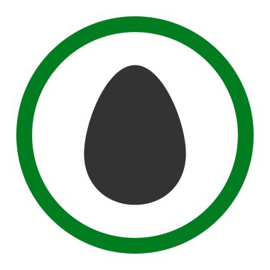 Egg flat green and gray colors rounded vector icon