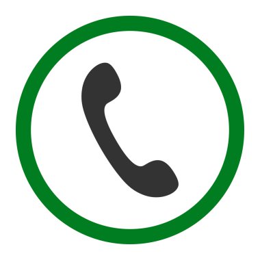 Phone flat green and gray colors rounded vector icon