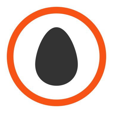 Egg flat orange and gray colors rounded vector icon