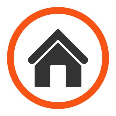 Home flat orange and gray colors rounded vector icon