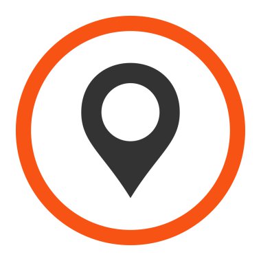 Map Marker flat orange and gray colors rounded vector icon