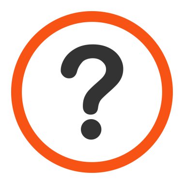 Question flat orange and gray colors rounded vector icon