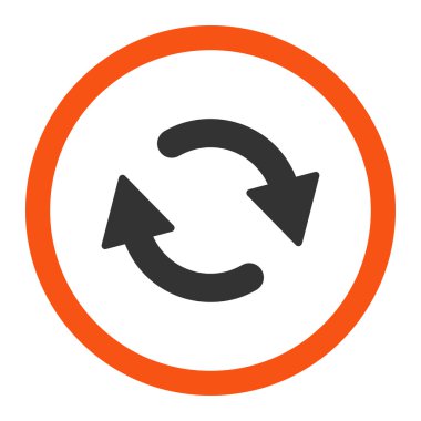 Refresh flat orange and gray colors rounded vector icon