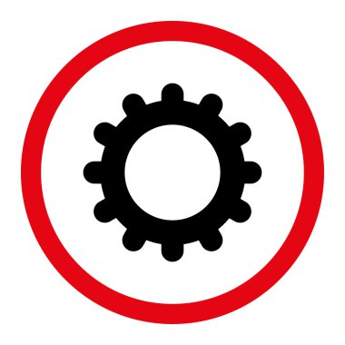 Düz kırmızı ve siyah renkler yuvarlanmış vektör simgesi