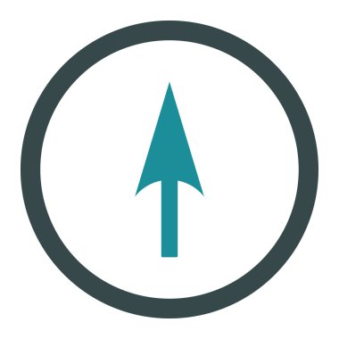 Ok Ekseni Y düz yumuşak mavi renkler yuvarlak vektör simgesi