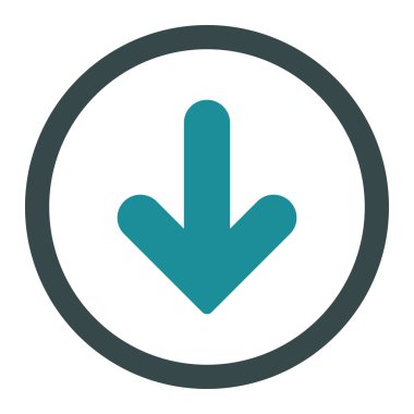 Arrow Down flat soft blue colors rounded vector icon