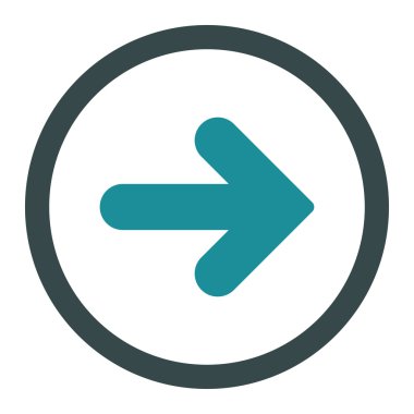 Arrow Right flat soft blue colors rounded vector icon
