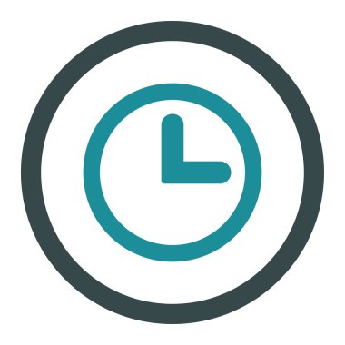 Clock flat soft blue colors rounded vector icon