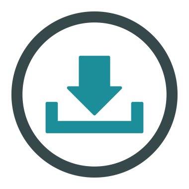 Düz mavi renkler, yuvarlak vektör simgesi indir