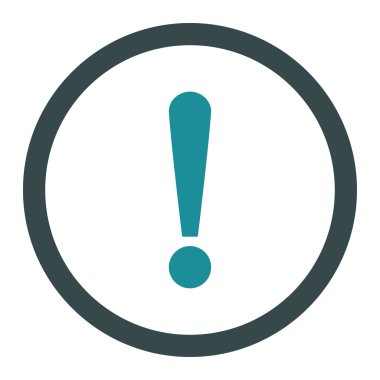 Exclamation Sign flat soft blue colors rounded vector icon
