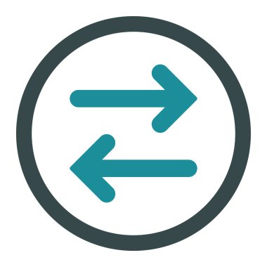 Yatay düz yumuşak mavi renkler yuvarlanmış vektör simgesini çevir