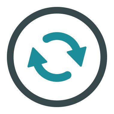 Refresh flat soft blue colors rounded vector icon