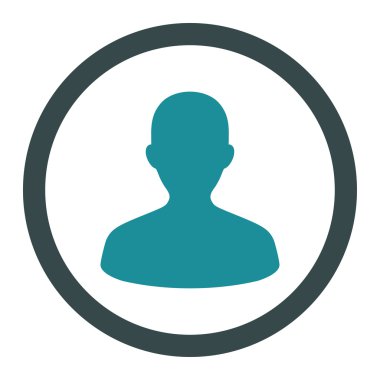 User flat soft blue colors rounded vector icon