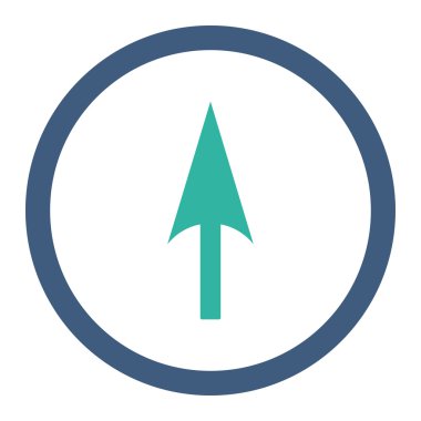 Arrow Axis Y flat cobalt and cyan colors rounded vector icon