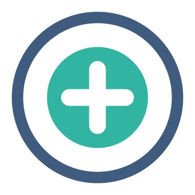 Create flat cobalt and cyan colors rounded vector icon