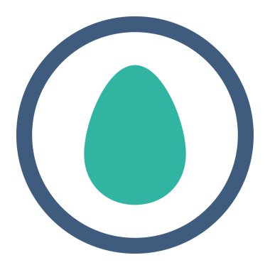 Egg flat cobalt and cyan colors rounded vector icon