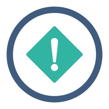 Error flat cobalt and cyan colors rounded vector icon