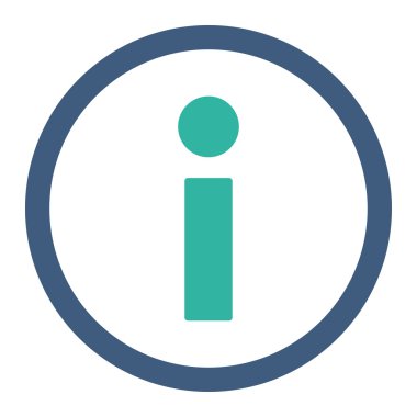 Bilgi düz kobalt ve cyan renkleri yuvarlanmış vektör simgesi