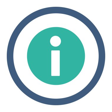 Bilgi düz kobalt ve cyan renkleri yuvarlanmış vektör simgesi