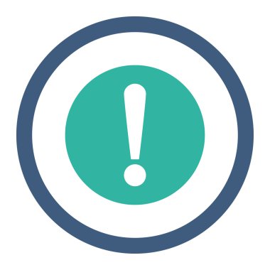 Problem düz kobalt ve cyan renkleri yuvarlanmış vektör simgesi