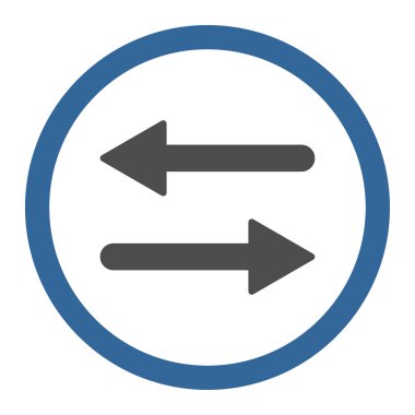 Arrows Exchange flat cobalt and gray colors rounded vector icon