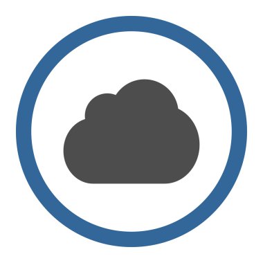 Cloud flat cobalt and gray colors rounded vector icon