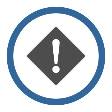 Hata düz kobalt ve gri renkler yuvarlanmış vektör simgesi