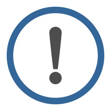 Ünlem Düz kobalt ve gri renkli yuvarlak vektör simgesini imzala