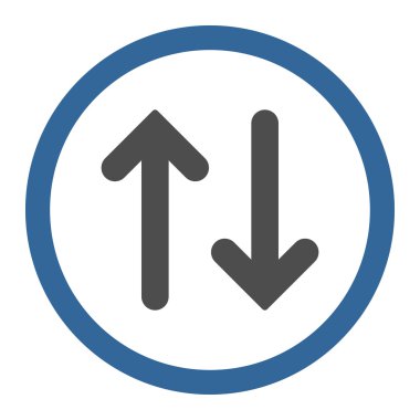 Flip flat cobalt and gray colors rounded vector icon