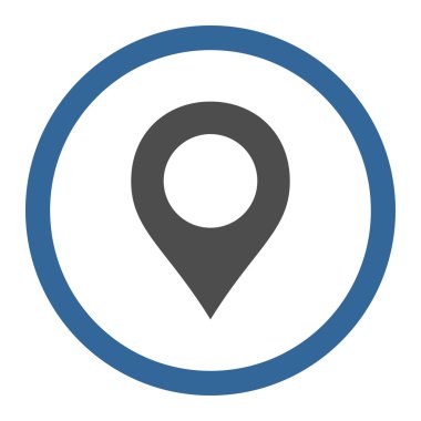 Map Marker flat cobalt and gray colors rounded vector icon