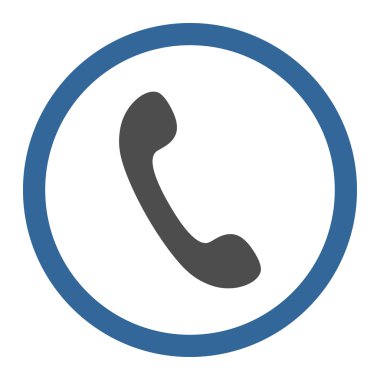 Phone flat cobalt and gray colors rounded vector icon