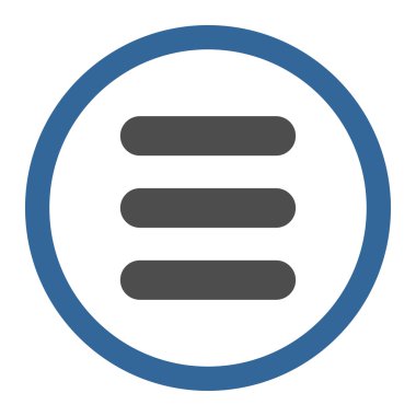Stack flat cobalt and gray colors rounded vector icon