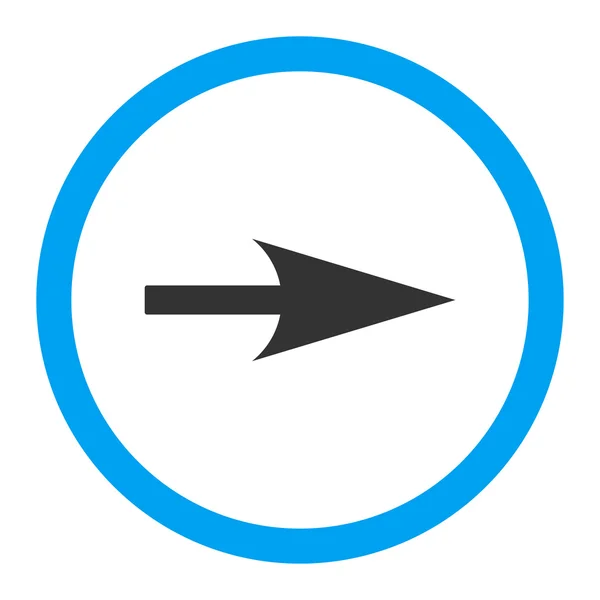 Arrow Axis X flat blue and gray colors rounded vector icon — 스톡 벡터