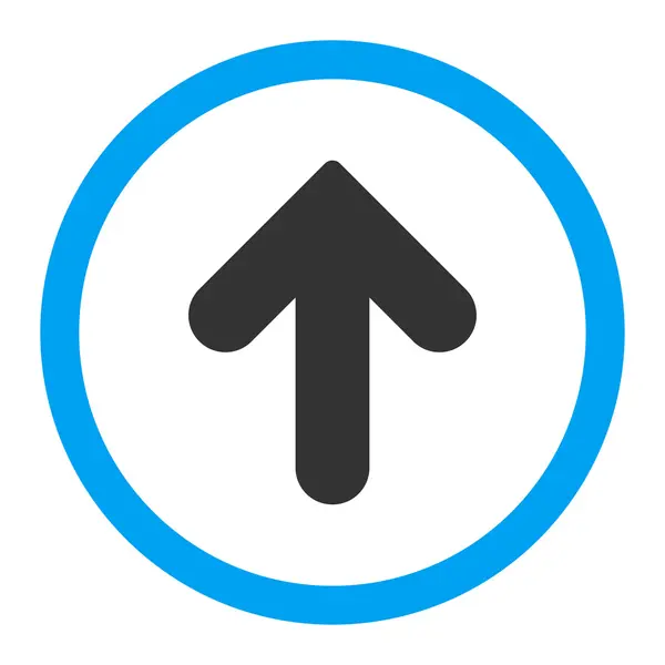 Flèche vers le haut couleur bleue et grise arrondie icône vectorielle — Image vectorielle