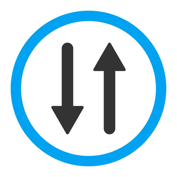 Arrows Exchange Vertical flat blue and gray colors rounded vector icon — Διανυσματικό Αρχείο