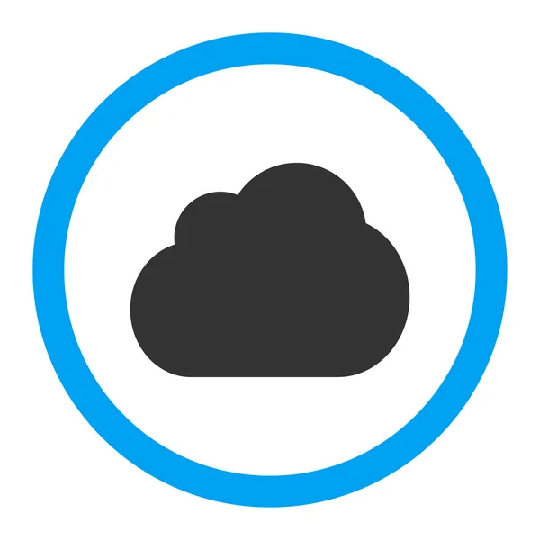 Cloud flat blue and gray colors rounded vector icon — Stock vektor