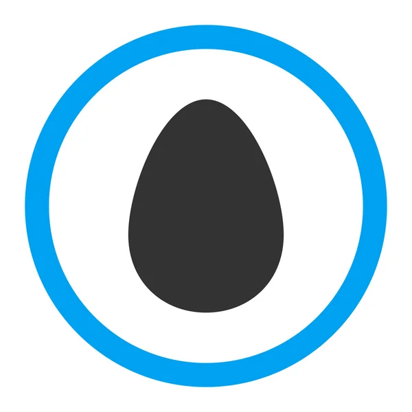 Uovo piatto blu e grigio colori arrotondato icona vettoriale — Vettoriale Stock