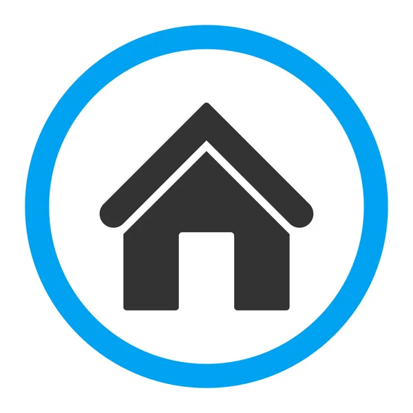 Domácí ploché modré a šedé barvy zaoblené vektorové ikony — Stockový vektor