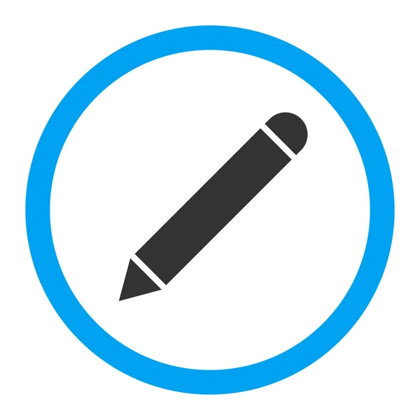 Pencil flat blue and gray colors rounded vector icon — Wektor stockowy