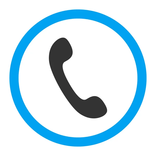 Telefon flache blaue und graue Farben abgerundetes Vektorsymbol — Stockvektor